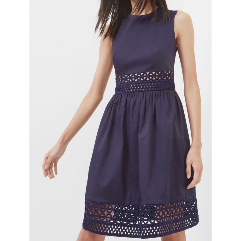 Ted Baker London Navy Blue Sleeveless Dayzey Fit and Flare Dress Size 1 (US 4)